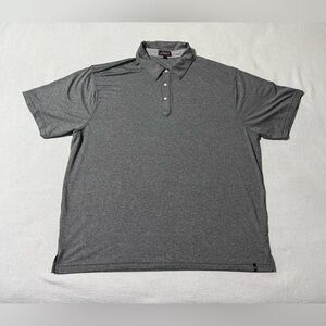 Rafter C Mens 2XL Heather Gray Polo Shirt‎ Performance Pearl Snap And Button